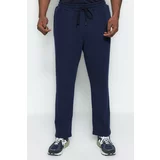 Trendyol Navy Blue Men's Basic Plus Size Comfortable Regular/Normal Fit Regular Leg Sweatpants