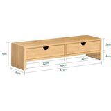 SoBuy stojalo za monitor pisalni organizator z 2 predaloma v barvi lesa v skandinavskem slogu, (20815125) | Shoptok.si