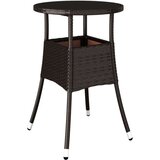  Vrtni stol Ø 60 x 75 cm od kaljenog stakla i poliratana smeđi | shoptok.hr