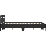  Okvir za krevet s uzglavljem i LED crni 140 x 200 cm | shoptok.hr