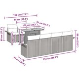  Vrtna garnitura - 8-dijelni set vrtnih sofa s jastučićima bež Poli Ratan akacija | shoptok.hr