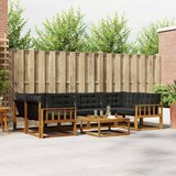  Set vanjskih sofa 7 kom. Prirodna i crna | shoptok.hr