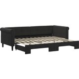  The Living Store Izvlečna dnevna postelja črna 80x200 cm žamet - Izvlečna Dnevna Postelja, (21450250) | Shoptok.si