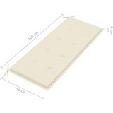  Sklopiva vrtna klupa s jastukom 118 cm od bambusa | shoptok.hr