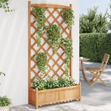 Maison Chic Cvetlično korito - Cvetlični Lonec z mrežo rjava trden les jelke, (21789148) | Shoptok.si