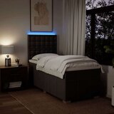 vidaXL Box spring postelja z vzmetnico temno rjava 100x200 cm blago, (21304469) | Shoptok.si