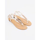 Shelvt White flip-flops with gold decoration | shoptok.hr
