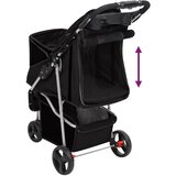  Sklopiva kolica za pse crna 80 x 46 x 98 cm od tkanine oxford | shoptok.hr