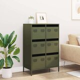 vidaXL Visoka komoda maslinastozeleni 68x39x101,5 cm od čelika | shoptok.hr