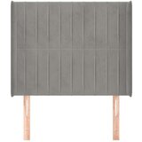  Uzglavlje s ušima svjetlosivo 93x16x118/128 cm baršunasto | shoptok.hr