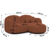Ropez Kotna sedežna garnitura iz tkanine bouclé v barvi terakote (desni kot/z ležalnikom) Orbit – | Shoptok.si