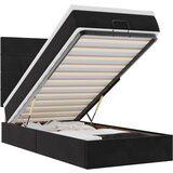 vidaXL Otomanski posteljni okvir z vzmetnicami črn 90x190cm žamet, (22054045) | Shoptok.si