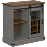  Komoda HALDEN s kliznim vratima siva 80x40x80 cm puno drvo | Eponuda.com