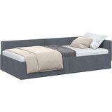 vidaXL Kotna postelja Temno siva 100 x 200 cm Samet in sodobno leseno | Shoptok.si