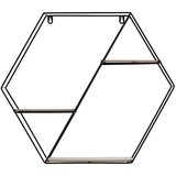 Mömax stenski regal rom 3, črna, naravne barve | Shoptok.si