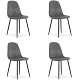  Set od 4 ASTI stolice od tamnosivog baršuna | shoptok.hr