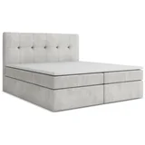 boxspring postelja s prostorom za shranjevanje 140x200 cm v srebrni barvi palta –