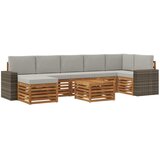 vidaXL Zunanja garnitura za sedenje 8 pcs Naravna in svetlo siva, (5000282260) | Shoptok.si