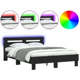  Okvir kreveta s uzglavljem i LED crni 120 x 200 cm | shoptok.hr
