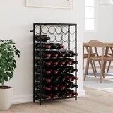 vidaXL vinsko stojalo za 45 steklenic črno 54x18x100 cm kovano železo | Shoptok.si