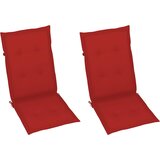  Sklopive stolice na razvlačenje, 2 kom. s jastucima, masivno bagremovo drvo Crvena 120 x 50 x 3 cm | shoptok.hr