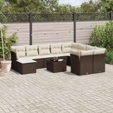 vidaXL 11-dijelni set vrtnih sofa od poliratana s jastucima smeđi | shoptok.hr