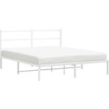  The Living Store Kovinski posteljni okvir z vzglavjem bel 150x200 cm - Posteljni Okvir, (21455634) | Shoptok.si