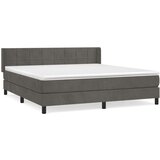  Box spring postelja z vzmetnico temno siva 180x200 cm žamet, (20789781) | Shoptok.si