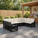  Sjedeća garnitura za vrt 9 kom. Crna poliratan 62 x 62 x 70 cm | shoptok.hr
