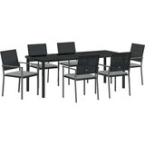  Set od 4 Crna PE poliratan čelik obložen prahom 54x62.5x89 cm | shoptok.hr