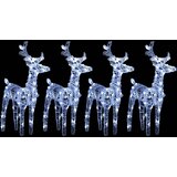  Božićni sobovi 4 kom hladni bijeli 160 LED žarulja akrilni | shoptok.hr