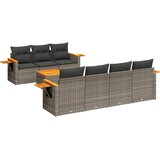  8-dijelni set vrtnih sofa od poliratana s jastucima sivi | shoptok.hr