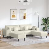  Kavč z blazino 3 pcs krema Žamet, (5000137892) | Shoptok.si