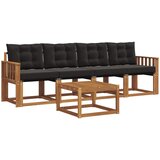  Set vanjskih sofa 5 kom. Prirodna i crna | shoptok.hr