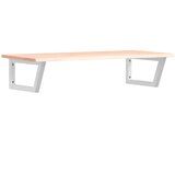  Zidna polica za umivaonik od čelika i masivne hrastovine Smeđa 100 x 50 x 2 cm | shoptok.hr