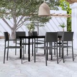  7-dijelni vrtni blagovaonski set crni Crna Dužina stola 140 cm | shoptok.hr