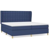  Box spring postelja z vzmetnico modra 200x200 cm blago, (20892814) | Shoptok.si