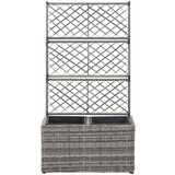 vidaXL Sadilica s rešetkom i 2 posude 58x30x107 cm od poliratana siva | shoptok.hr