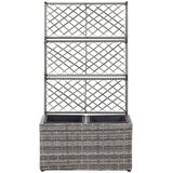 vidaXL Visoka greda z oporno mrežo in 2 loncema 58x30x107 cm siva | Shoptok.si