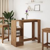  Barski stol s policom boja hrasta 124x46x103,5 cm drveni Smeđa | Shoptok.si