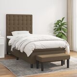 vidaXL Krevet s oprugama i madracem tamnosmeđi 90 x 200 cm od tkanine | shoptok.hr