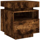  Noćni ormarić s LED svjetlima boja dimljenog hrasta 40x39x48,5 | shoptok.hr