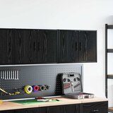  Garažni zidni ormarići 2 kom crni od konstruiranog drva | shoptok.hr