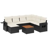 Maison Chic Seti vrtnega pohištva - Vrtna garnitura - Vrtni pohištvo set 8-delna z blazinami črn poli ratan, (21800135) | Shoptok.si