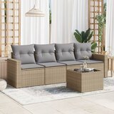 vidaXL 5-dijelni vrtni set sofa s jastucima bež od poliratana Cijene