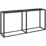 vidaXL Konzolna mizica črn marmor 160x35x75,5 cm kaljeno steklo | Shoptok.si