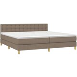  Krevet s oprugama i madracem smeđesivi 200x200 cm od tkanine | shoptok.hr