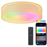 Ksix Bohemia Smart LED stropna svjetiljka, Rattan dizajn, 3W zvučnik,RGBIC + CCT | shoptok.hr