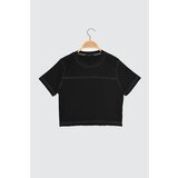 Trendyol Crna Crop pletena majica crna | siva Cene