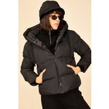 Bianco Lucci Women's Black Hooded Puffer Coat | ePonuda.com